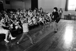 Children at Tarrant County Wide School for the Deaf enjoy performance by mime artist Toad