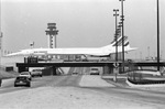 Air France Concorde jet taxiing on bridge crossover at DFW International Airport