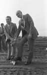 Mayor S. J. Stovall and Wendell Nedderman at stadium groundbreaking