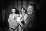 Etta Hulme receiving Media Award of the Tarrant County branch of the American Association of University Women