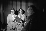 Etta Hulme receiving Media Award of the Tarrant County branch of the American Association of University Women