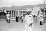 Protesters gathered outside of the Tarrant County Convention Center by Gene Gordon