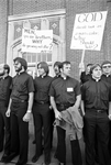 Holy Trinity Catholic Seminary students protesting Ku Klux Klan march in downtown Dallas by Rodger Mallison