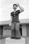 Popeye the Sailor statue outside the Crystal City, Texas, Municipal Building