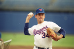 Baseball, Texas Rangers, Nolan Ryan pitching, 1989 by Jerry W. Hoefer