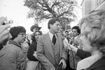 Don Crowder with press outside of the old Collin County Courthouse after Candace Montgomery acquitted of murder charges by Tony Record