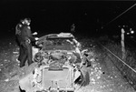 Automobile crash involving a Corvette in which one person was killed; photo taken from front end, 11/30/1980 by Gene Gordon