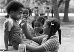 Juneteenth 1981, four kids face painting by Joe McAulay