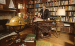 Virginia and Jenkins Garrett at home in their library