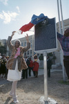 Lenora Rolla, alumna of I.M. Terrell High School, unveils historical marker at the school by Ricky Moon