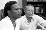 Donald Curry during a press conference by Jerry W. Hoefer