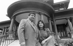 Louis Zapata and daughter Patti at their funeral home in Fort Worth, Texas