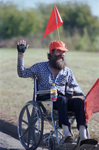 Mike Middleton acts as lunchtime crossing guard in his wheelchair for Berry Elementary School kindergartners by Bruce Maxwell