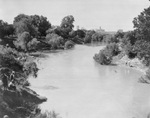 The Trinity River with Tarrant County Courthouse in background