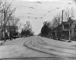 Fort Worth neighborhood with street car tracks