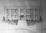 Photograph of an architect's drawing