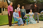 1974 Christmas card of Tom Vandergriff and family in their yard