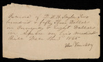 Medical receipt for Duncan William Henry Taylor
