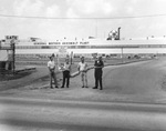 Four men from United Auto Workers (U. A. W.) Local 276 on strike in front of General Motors Assembly Plant