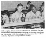 Photograph on page 85 of book Transitions by Gerald Saxon; first African-American student accepted to Arlington State College