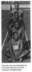 Four unidentified members of the University of Texas at Arlington (U. T. A.) track team