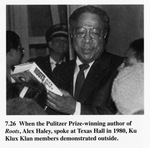 Alex Haley speaker at University of Texas at Arlington's (U. T. A.) Texas Hall