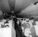 Arlington State College Rebels football team, on board an American Airlines plane, in flight to 11th Annual Junior Rose Bowl