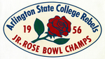 Arlington State College Rebels football team bumper sticker, commemorating win at 11th Annual Junior Rose Bowl