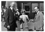 UTA Nursing building dedication with Wendell Nedderman, Myrna Pickard, and Tom Vandergriff