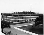 Construction at Arlington State College; adding 3rd through 6th floors to the Central Library building