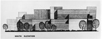 Architect's drawing of UTA Fine Arts building, South Elevation