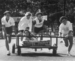 UTA sorority members competing in bed races