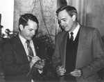 Astronaut Robert Stewart with John Rouse, UTA Dean of Engineering