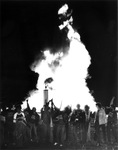 A homecoming bonfire at UTA