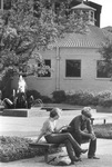 UTA's Roundhouse with two people sitting in front