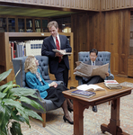 Students in Virginia Garrett Cartographic History Library, UTA Special Collections