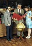 Gerald Saxon with University President Ryan Amacher in UTA Library's Special Collections