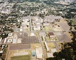 Arlington State College (A. S. C.) aerial view showing newly remodeled Central Library with 6 floors