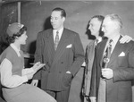 Bob Feller, pitcher for Cleveland Indians, interviewed by Shorthorn editor Vivian Luther