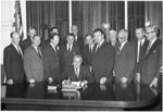 Governor John Connally signing bill that separated Arlington State College from the Texas A&M system