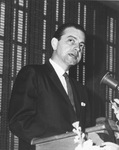 Tom Vandergriff witness to signing ceremony of Arlington State College (A.S.C.) Four-Year College Bill, Texas