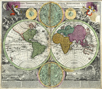 World map by cartographer Johann Baptist Homann, 1712