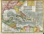 Colorful map of the West Indies.