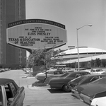 Sign announcing Elvis Presley to perform at Tarrant County Convention Center