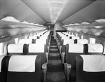 Passenger cabin of American Airlines plane at Amon Carter International Airport