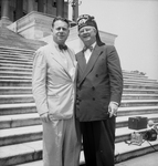 Two unidentified men standing in front of the Lincoln Memorial by W. D. Smith