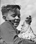 A boy holding a chicken by W. D. Smith