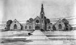 Architectural drawing of a church by W. D. Smith