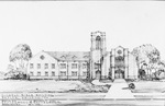 Drawing of Tidwell Bible Building at Baylor University by W. D. Smith