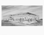 Drawing of Cox's Building, New Shop by W. D. Smith